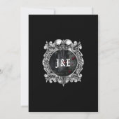 Tot de Dood Gotische Ruïnes Rozen Monogram Bruilof Kaart (Achterkant)