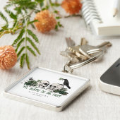 Tot de Dood Gotische St. Patrick's Dag Bloemrijke Sleutelhanger (Zijkant)