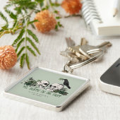 Tot de Dood Gotische St. Patrick's Day Bloemenskel Sleutelhanger (Zijkant)