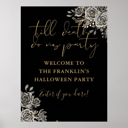Tot de dood Halloween-feest welkomstbord Poster (Voorkant)