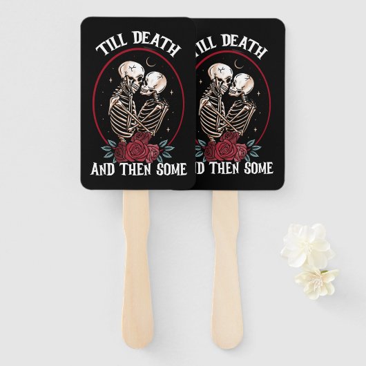 'Tot de dood hand fans Handwaaier (Voorkant en achterkant)