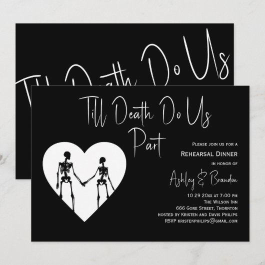 Tot de dood hebben we deel Skeleton White Rehearin Kaart (Voorkant / Achterkant)