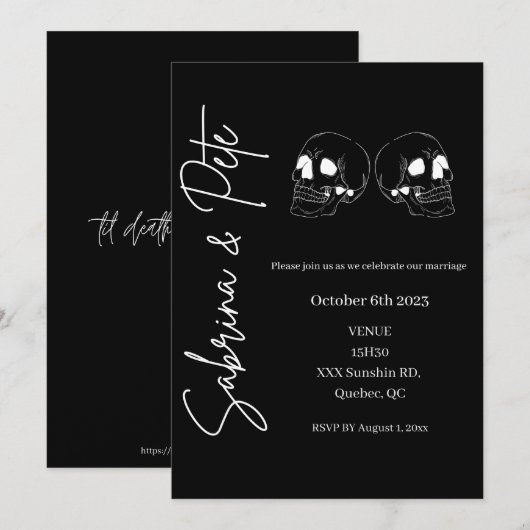 Tot de dood hebben we een bruiloft. kaart (Voorkant / Achterkant)