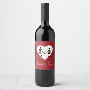 Tot de dood hebben we een deel Skeleton Red Wine L Wijn Etiket