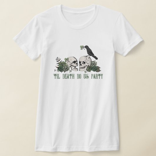 Tot de Dood Ierse Bloemrijke Schedel Meisjesuitgaa T-shirt (Laagn)