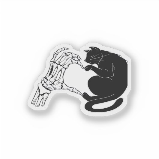 Tot de dood katten doen ons deel klassiek sticker (Voorkant)