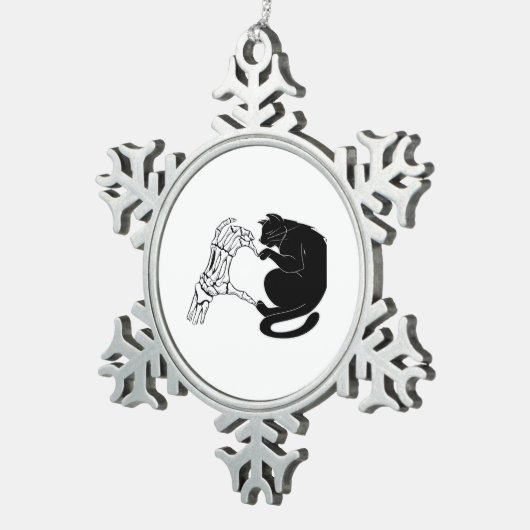 Tot de dood katten doen ons deel klassiek tin sneeuwvlok ornament (Rechts)