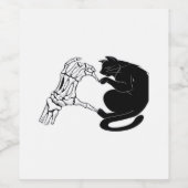 Tot de dood katten doen ons deel klassiek wijn etiket (Enkel label)