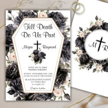 Tot de dood | Kist Gothic Bruiloft Zwart Rozen
