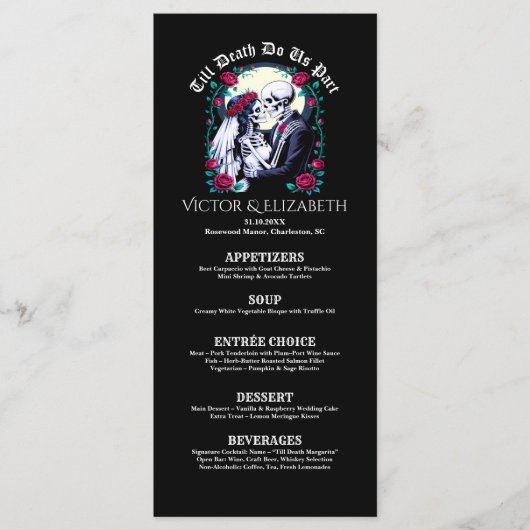 Tot de dood maakt ons deel uit van de skeletontvan menu (Voorkant)