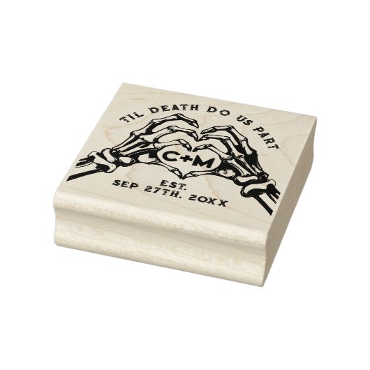 Tot de dood maken we deel skeletten gotische bruil rubberstempel (Stempel)