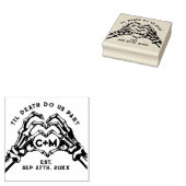 Tot de dood maken we deel skeletten gotische bruil rubberstempel (Gestempeld)