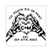 Tot de dood maken we deel skeletten gotische bruil rubberstempel (Afrduk)