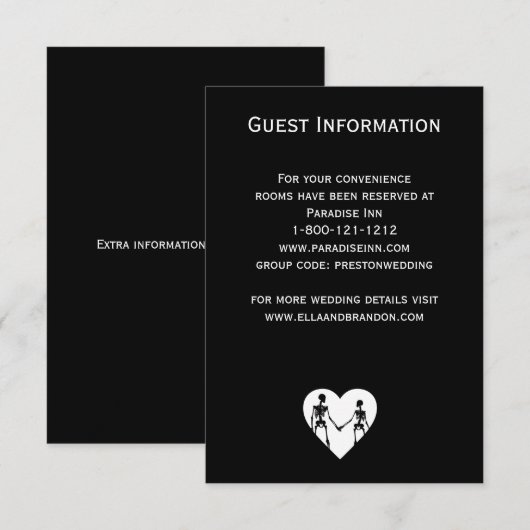 Tot de dood maken we deel uit van een skelet witte kaart (Voorkant / Achterkant)