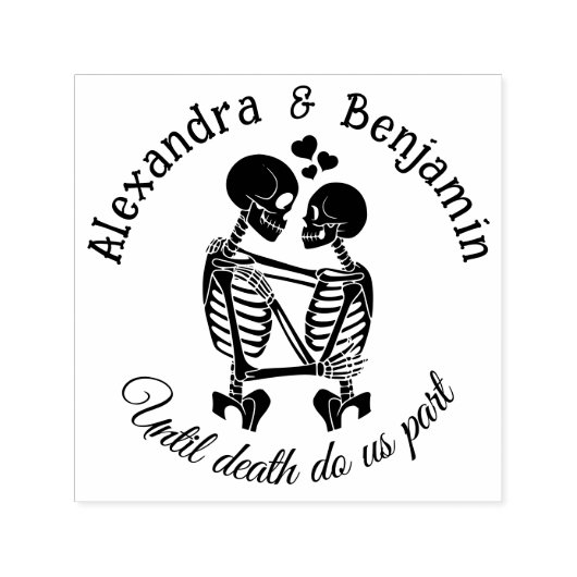 Tot de dood maken we deel uit van het skeletkoppel  zelfinktende stempel (Design)