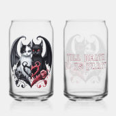 Tot de dood maken wij partij duivelse Kittens Blikvorm Glas (Voorkant)