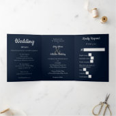 Tot de dood met Bat Wedding Drieluik Uitnodiging (Binnen)