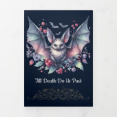 Tot de dood met Bat Wedding Drieluik Uitnodiging (Cover)
