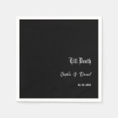 Tot de dood met naam Gothic Black Wedding Servet (Voorkant)