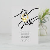Tot de dood Modern Minimalist Skull Folie Folie Uitnodiging (Staand Voorkant)