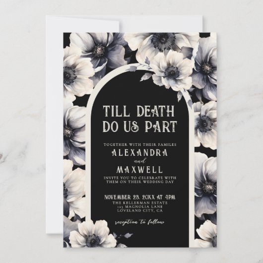 Tot de dood ons deel bloemenhuwelijk kaart (Voorkant)