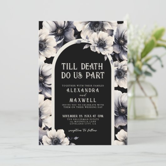 Tot de dood ons deel bloemenhuwelijk kaart (Staand voorkant)