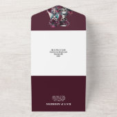 Tot de dood ons deel bordeaux gotisch paar chic all in one uitnodiging (Buitenkant)