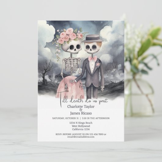 Tot de dood ons deel bruid en bruidegom kaart (Staand voorkant)