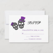 Tot de dood ons deel doen | Paars huwelijk RSVP Kaartje (Voorkant)