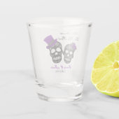 Tot de dood ons deel doen | Paarse weddenschap Shot Glas (Achterkant)