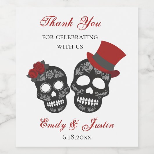 Tot de dood ons deel doen | Persoonlijke weddensch Wijn Etiket (Enkel label)