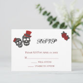 Tot de dood ons deel doen | Weddenschap RSVP Kaartje (Staand voorkant)