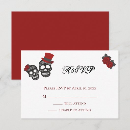 Tot de dood ons deel doen | Weddenschap RSVP Kaartje (Voorkant / Achterkant)