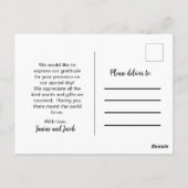 Tot de dood ons deel Gothic bedankt Briefkaart (Achterkant)