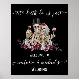 Tot de dood ons Deel Gothic Skeleton Bride en Groo Poster