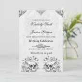 Tot de dood ons Deel Gothic Wedding QR code Kaart (Staand voorkant)