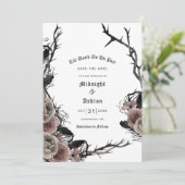 Tot de dood ons deel gotische bloemen opslaan de d save the date (Staand voorkant)