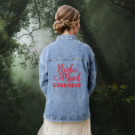 Tot de dood ons deel Gotische bruidsmeisje Denim Jacket<br><div class="desc">Ontworpen om te coördineren met onze Til Death Do Us Part Collectie,  is deze denim jas een perfect cadeau voor de bruidsmeisjes. Met het bloemenhart dat heerst in het hele collectie,  en aangepaste naam. Tekst bewerken vanaf de productpagina. U kunt lettertypestijlen of -kleuren wijzigen met het ontwerpgereedschap.</div>