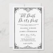 Tot de dood ons deel Gotische Monogram bruiloft Kaart (Voorkant)