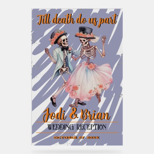 Tot de dood ons deel Halloween bruiloft Acryl Bord (Voorkant)