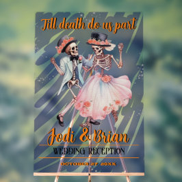 Tot de dood ons deel Halloween bruiloft Acryl Bord