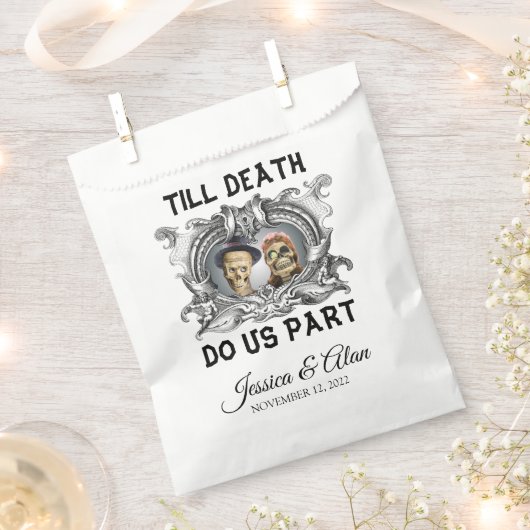 Tot de dood ons deel Halloween bruiloft Bedankzakje (Geknipt)