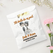 Tot de dood ons deel Halloween bruiloft Bedankzakje (Gezegeld)