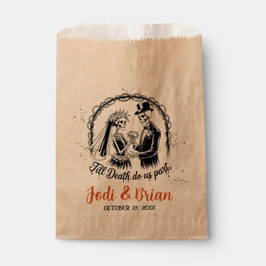 Tot de dood ons deel Halloween bruiloft Bedankzakje (Voorkant)