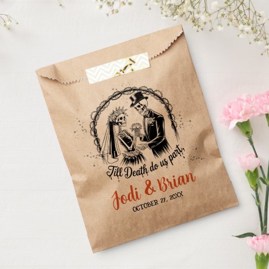 Tot de dood ons deel Halloween bruiloft Bedankzakje (Gezegeld)