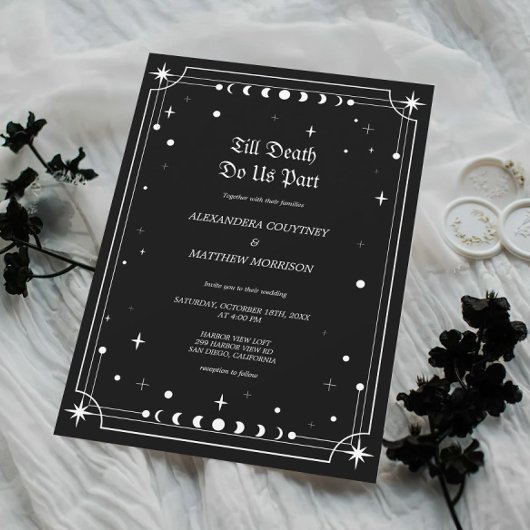 Tot de dood ons deel Halloween bruiloft Kaart