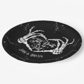 Tot de dood ons deel Halloween bruiloft Papieren Bordje (Gekanteld)