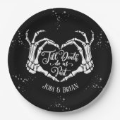 Tot de dood ons deel Halloween bruiloft Papieren Bordje (Voorkant)