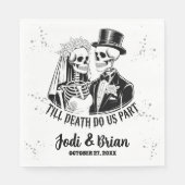 Tot de dood ons deel Halloween bruiloft Servet (Voorkant)