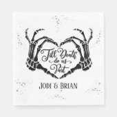 Tot de dood ons deel Halloween bruiloft Servet (Voorkant)